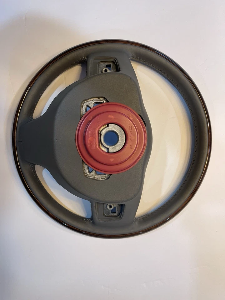 Volante Jaguar XJ C2D36141AMT Nuevo Antiguo Stock Caja Abierta Cuero Gris con Madera Foto 3 de 4