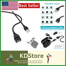5ft USB Extension Cable for JLab Earbuds & Charging Cases Fast Charging Data ...