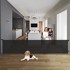 KISKIZ MOM'S CHOICE AWARDS WINNER 122" EXTRA WIDE BABY GATE PET GATES - BLACK