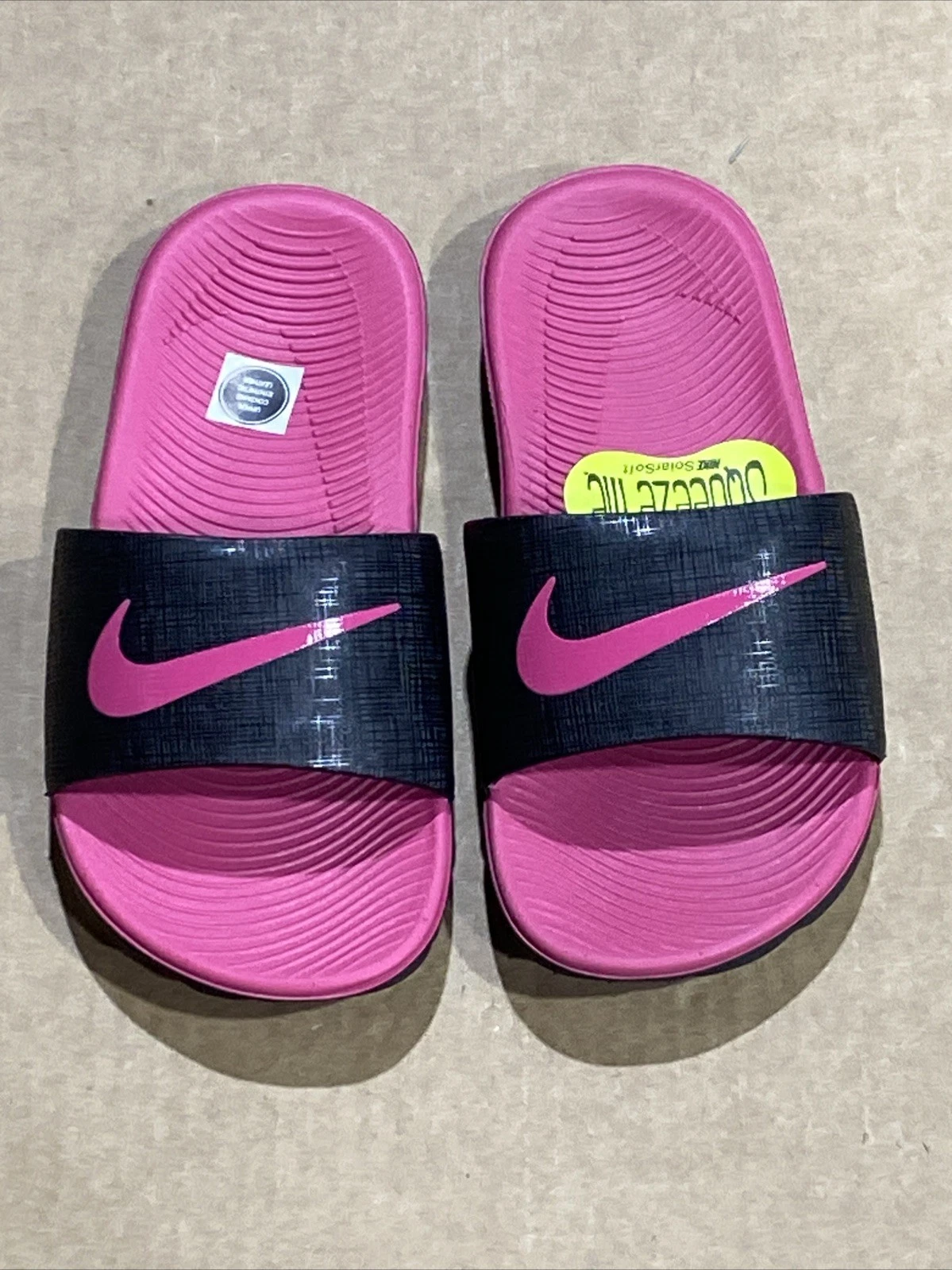 Scivolo Nike Kids Black Vivid PInk Kawa taglia 12C DD8519 001 nuovo