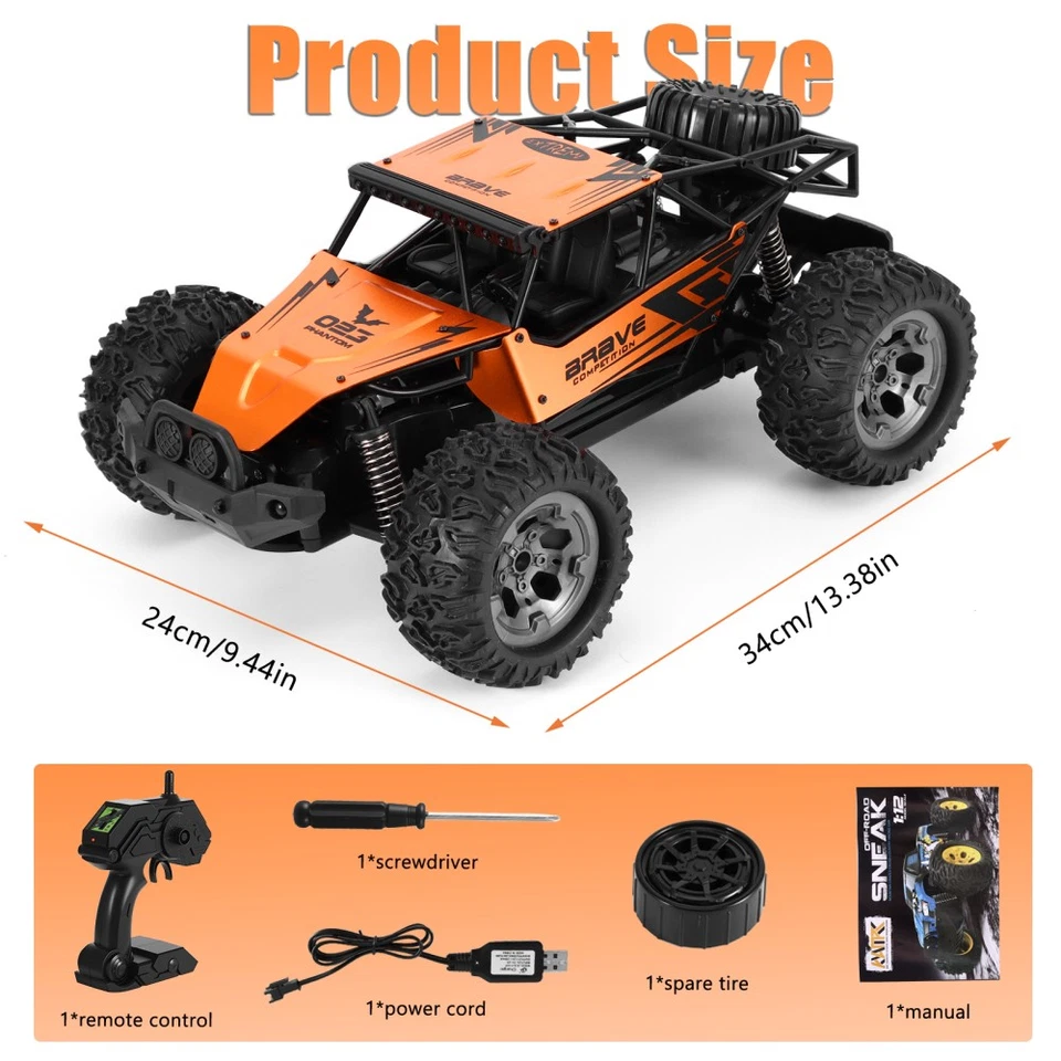 2.4GHz 1:12 RC Auto Car RTR Off-road Crawler Ferngesteuertes Monster Truck Buggy - Bild 3 von 4