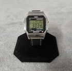 ⌚️Vintage Timex Indiglo Silver Black Digital Alarm Quartz Watch WR 30M New Batt.