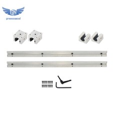 2Pcs SBR12-500mm Linear Shaft Rail  4Pcs SBR12UU Square Type Bearings Block