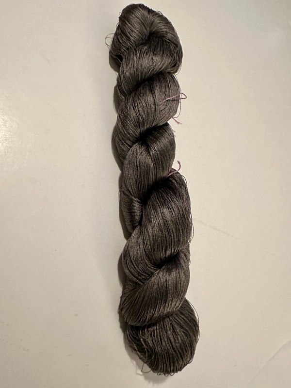 Rare Color Deep Gun Metal SILK Skein Vintage Japan spinning fiber 1.1oz F35