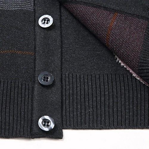 Men's Sleeveless V Neck Plaid Cardigan Sweater Vest with Knitted Waistcoat Tops - Picture 11 of 29