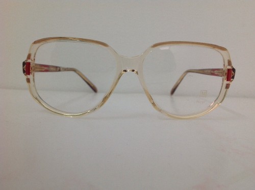 Margi Occhiale Da Vista Vintage 1980 Donna Trasparente Rosso Plastica Grande - Foto 8 di 11