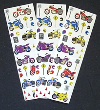Mrs Grossman Three 2x6" Sheets Vintage 'Motorcycles' Foil 