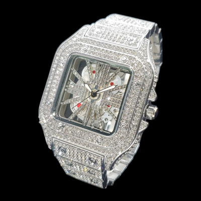 #ad Skeleton Red Dial VVS Iced Out Diamond Designer Watch Hip Hop Watch Fashion $112.49