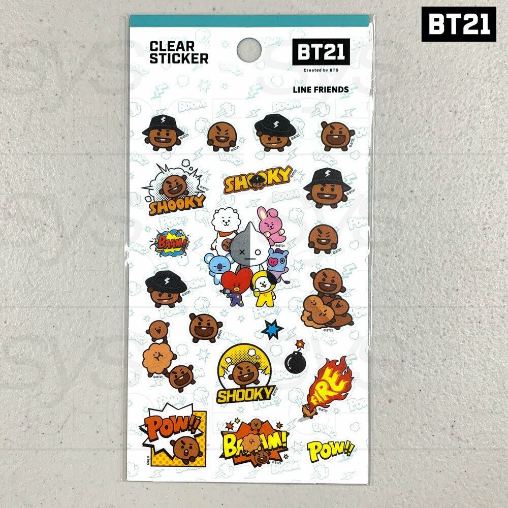 BTS BT21 Official Authentic Goods Clear Sticker Ver2 7SET by