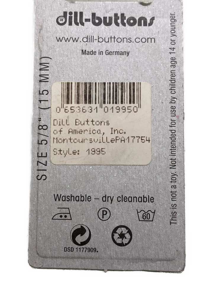 2 Dill Buttons 2 Pack Full Metal Vereinsthaler Crest 5/8” 15mm Vtg Germany - Image 4 of 4