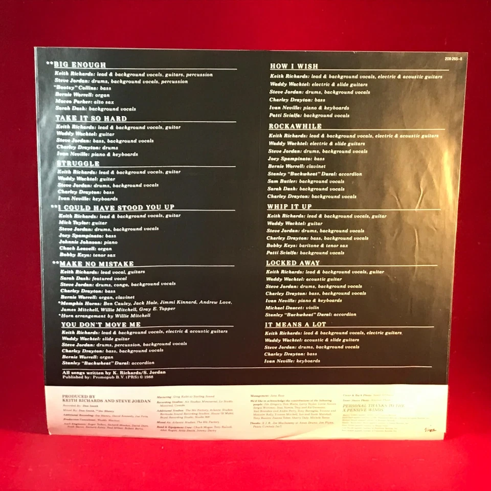 KEITH RICHARDS Talk Is Cheap 1988 GERMAN Vinyl LP + INNER Rolling Stone original - Image 3 of 4