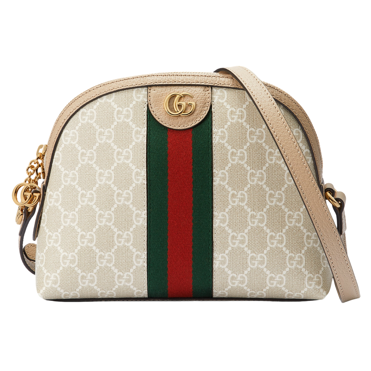 GUCCI Ophidia Small $1850 Beige And White GG Canvas Shoulder Bag