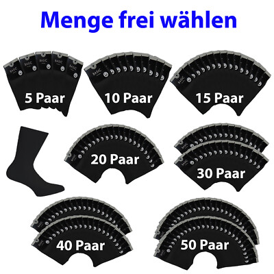 5-10-15-20-30-40-50 Socken Freizeit 100% Baumwolle schwarz >>39-42 43-46 47-50