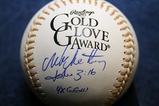 MIKE MATHENY AUTOGRAPHED GOLD GLOVE BASEBALL ST LOUIS CARDINALS 4XGGW JOHN 3:16