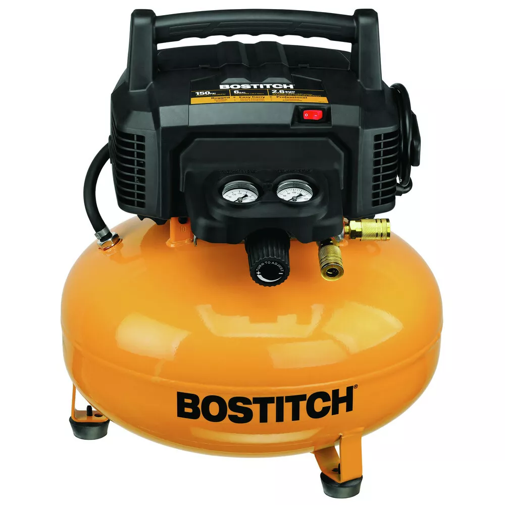 Bostich BTFP02012 0.8 HP 6 gal Oil Free Pancake Air Compressor New