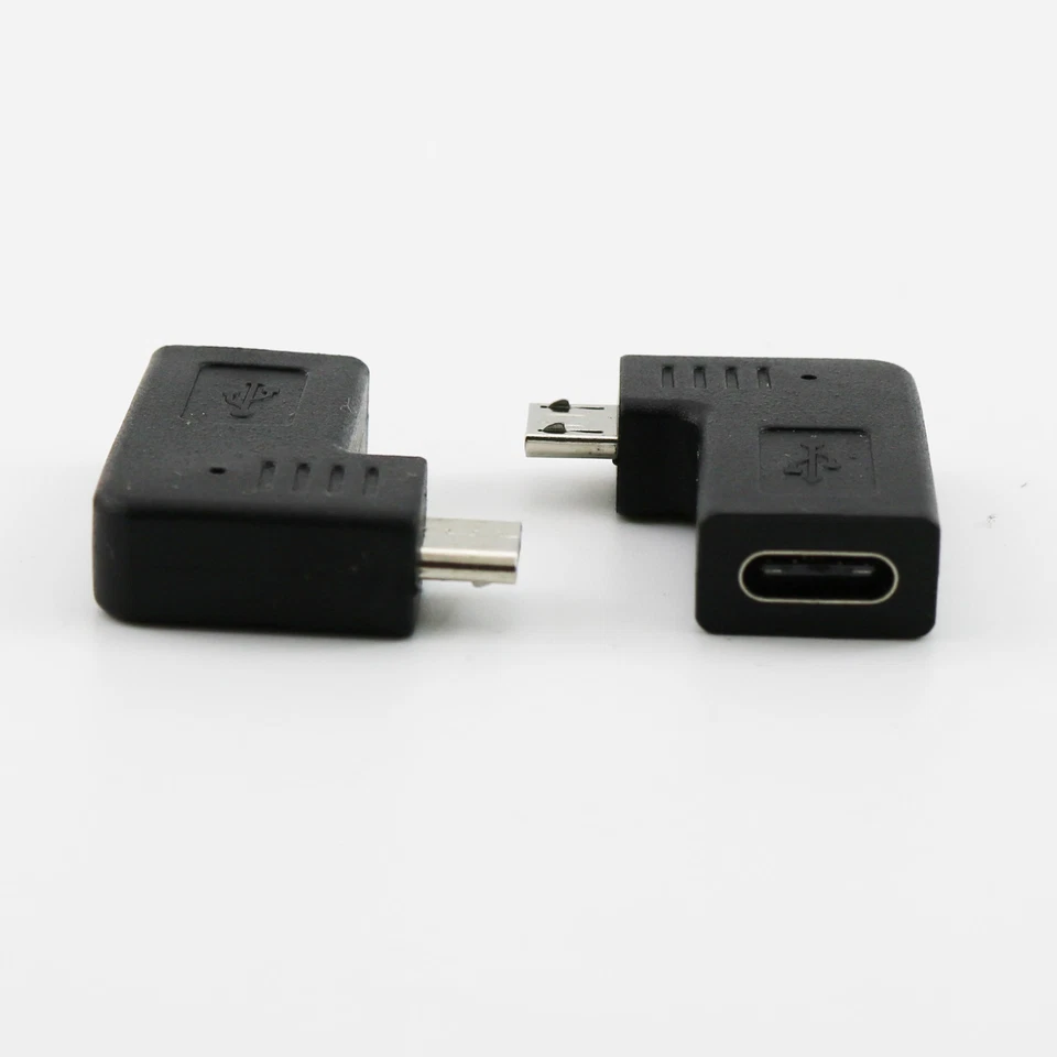 1x Micro USB Stecker Rechter Winkel auf Typ C 3.1 Buchse Android Daten Ladeadapter - Bild 2 von 4