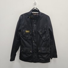 Barbour International Trials Wax Waterproof Black Biker Country Jacket Small