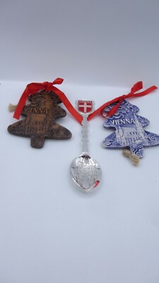 Souvenir Wien Vienna Löffel + 2 Aufhänger