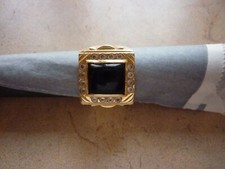 Herrenring Ring Gelbgold Gold 585 14K schwarze Platte Gr. 53