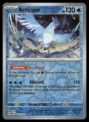 Articuno Reverse Holo NM 144/165 Scarlet & Violet 151 Pokemon Card | eBay