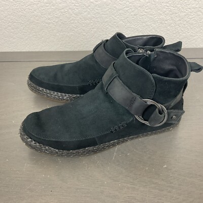 UGG Boots Women's Black Suede Sloane Adjustable Ankle Buckle Size US 