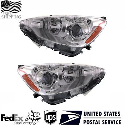 New Left & Right Headlight Assembly Set For 2012-2014 Toyota Prius C
