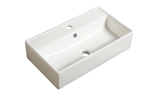 Bathroom Wash Sink Basin Wall Hung Rectangular Ceramic Countertop White 390-510