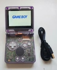 Nintendo Game Boy Advance GBA SP Clear atomic purple System AGS 101 ips v5 lcd