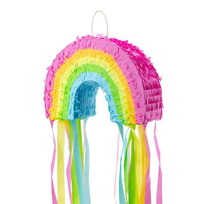 Piñata 20x30x10cm Regenbogen Party Dekoration zum Befüllen Partyspiele Bunt