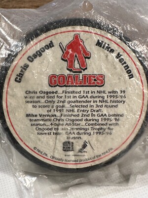 Burger King 1997 NHL Detroit Red Wings Hockey Puck Chris Osgood Mike Vernon  