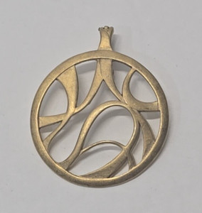 Authentic Premier Designes Pizzazz Gold Plated Abstract Circle Pendant 2 inches