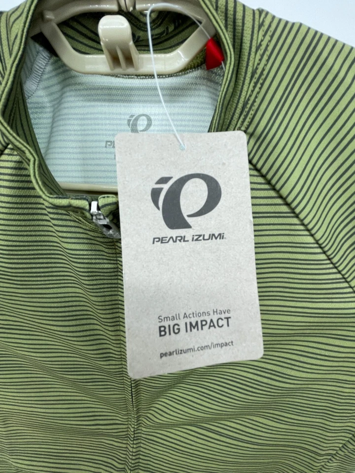 Pearl Izumi Mens ELITE  Pursuit Graphic Jersey Green Striped Stretch 11121818 - Image 4 of 4