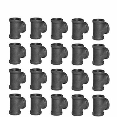 PIPE FITTING TEE Threaded Cast Black Malleable Iron Shelf Bracket 1'' HOME TZH