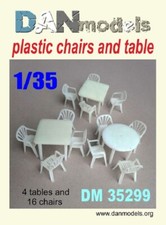 Dan Models 35299 - 1/35 Plastic chairs and table. 4 tables and 16 chairs UK