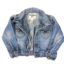 Toddler OSHKOSH B'GOSH Sz 4T Denim Jean Jacket Pockets Buttons Blue VTG 90's Y2k