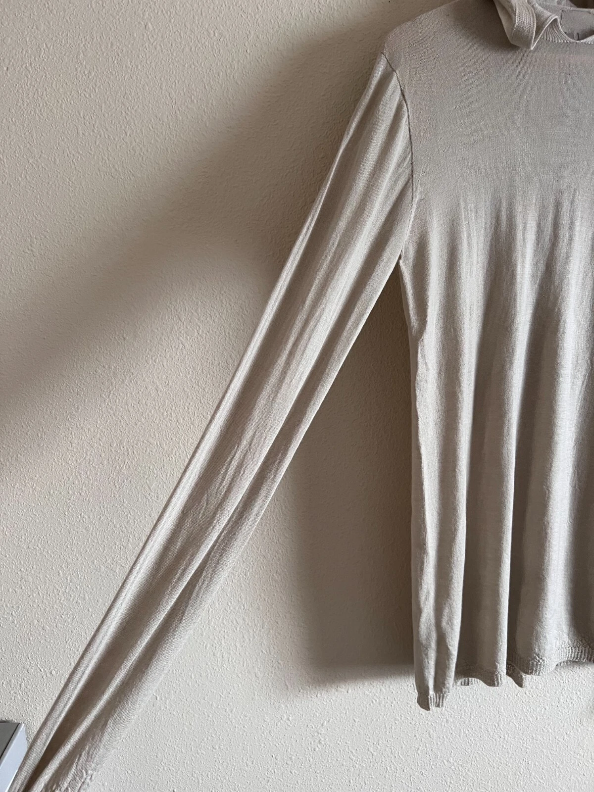 Felpa Rick Owens Cashmere Manica Lunga Taglia Media Perla NUOVA Made in Italy