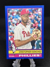 2025 Topps Heritage High Number Cristopher Sanchez #633 Blue Border Parallel