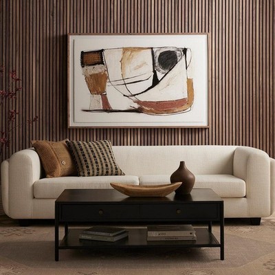 Four Hands Mixed Media by Dan Hobday Abst Framed Art-Est Ship $230 See Descript
