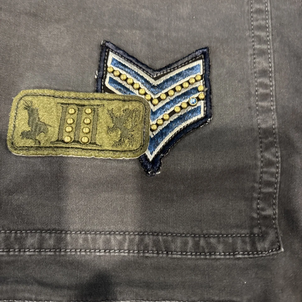 Robin’s Jean Azul Carga Hombre Talla 38 Cintura Militar Cristales Tachonados De Colección Foto 2 de 4