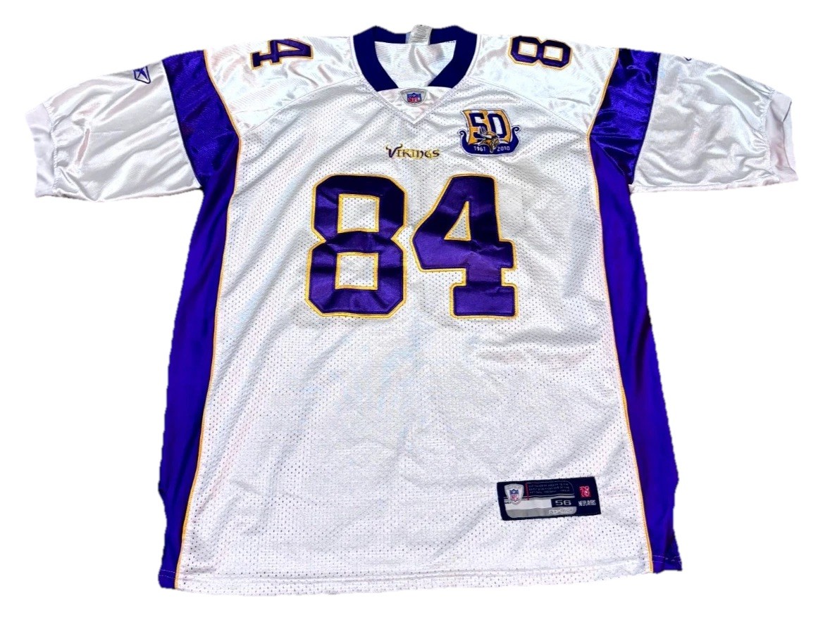 Vintage Reebok On Field Vikings Randy Moss 84 Jersey Mens 56 White