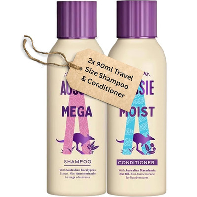 Travel Shampoo Conditioner 2x90ml Cabin Approved Flight Toilettenartikel UK