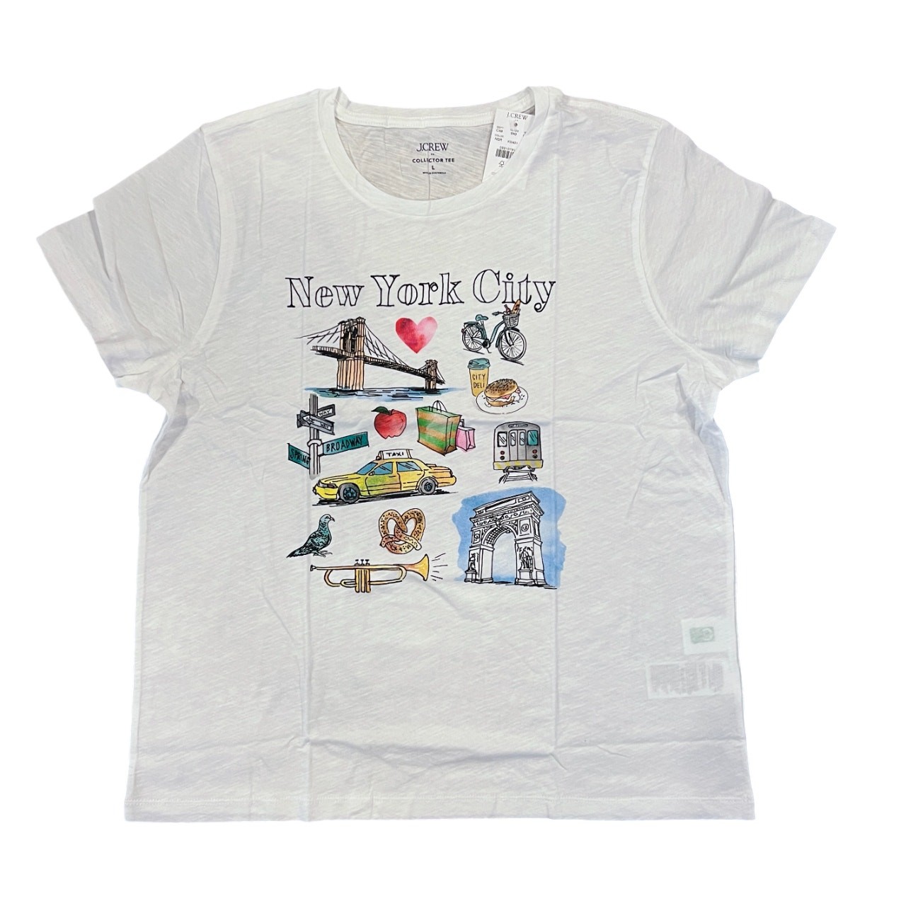 NWT J. Crew White New York City Graphic Tee -SIZE XL