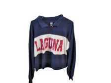 Wild Fable Laguna Cropped Sweatshirt Womens Size L Long Sleeve Collared
