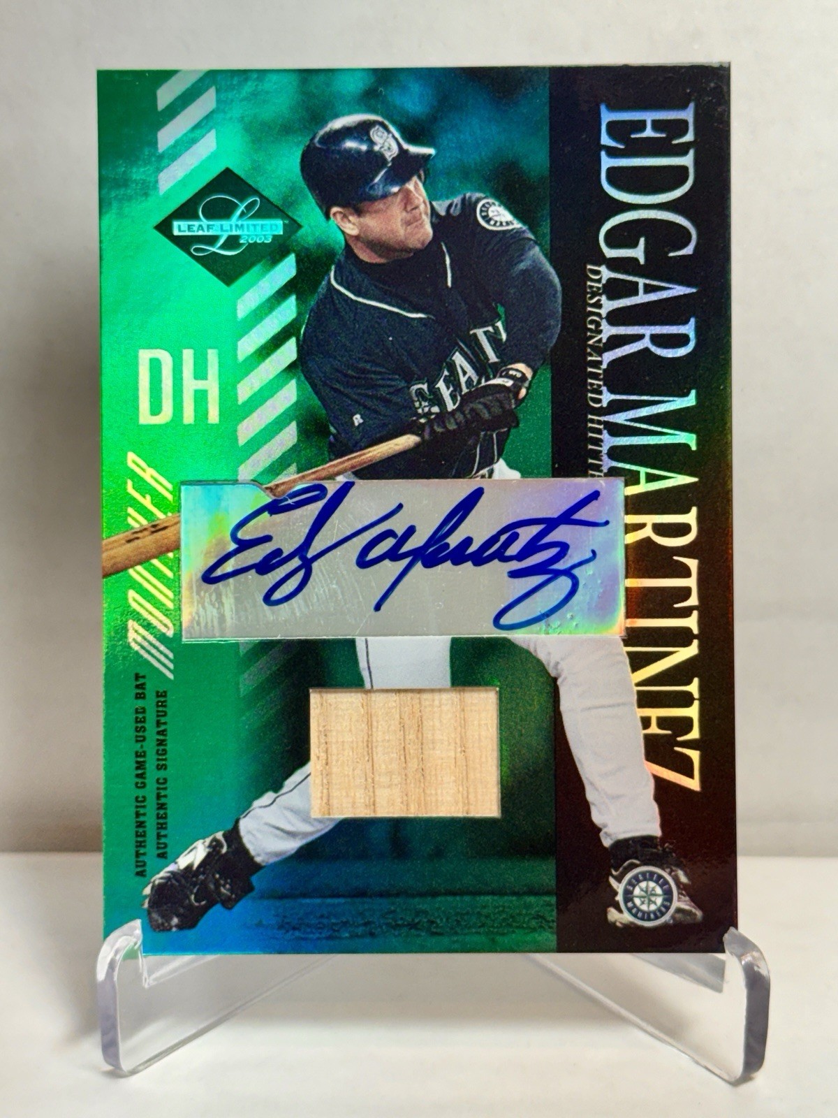 2003 Leaf Limited Edgar Martinez #19 Monikers Bat/Autograph /25 (MEM, AUTO)