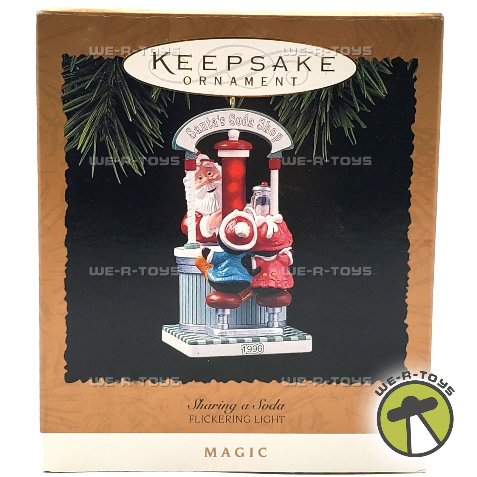 Hallmark Keepsake Ornament 1996 Sharing a Soda Flickering Light Magic #QLX7424