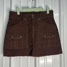 American Eagle Brown Cargo Corduroy Mini Skirt Size 6 EUC