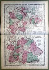 1864 Johnson's maps GERMANY PARTS 1 2 & 3