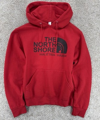 The North Shore Hale iwa Hawaii Hoodie Unisex Size S Red Jerzees Fleece Pullover