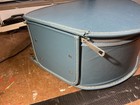 Classic mid-century retro styling blue cream interior lining vinyl oval — photo 5