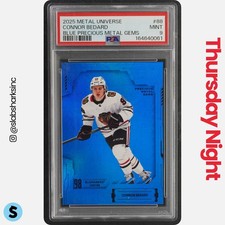 2025 SKYBOX METAL UNIVERSE CONNOR BEDARD BLUE PRECIOUS METAL GEMS PMG /50 PSA 9